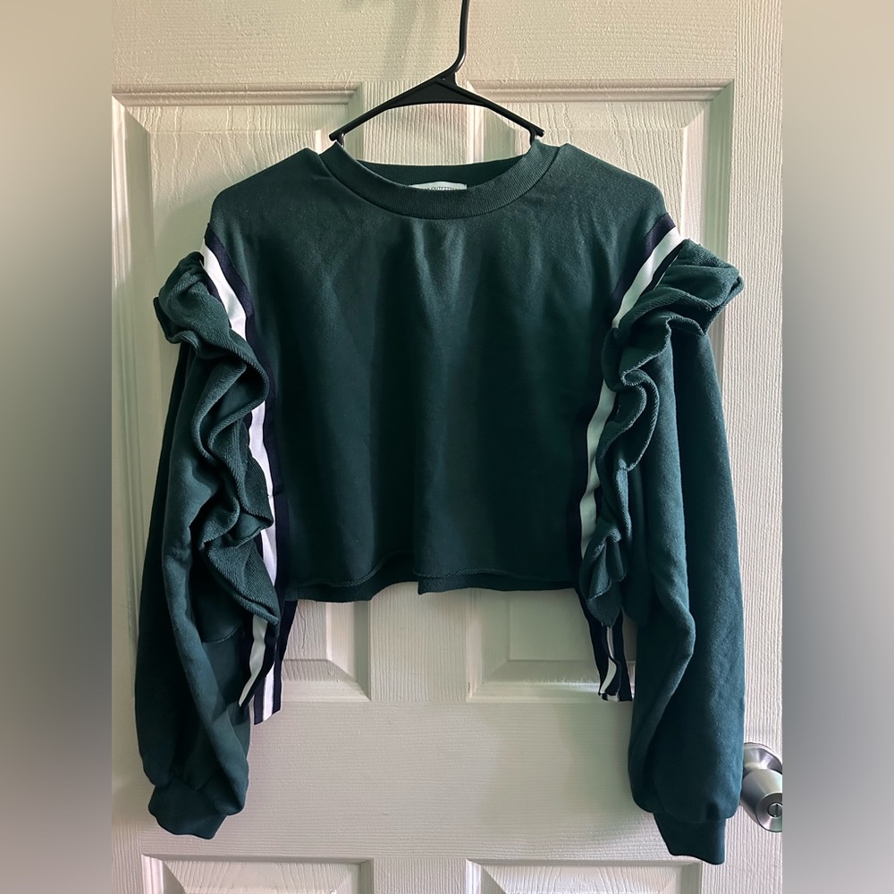 Green Ruffle Sweater - Picture 4 of 10